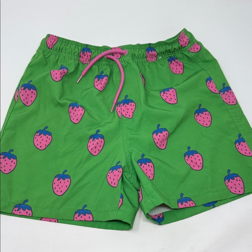 Surf Child Kid’s Green Strawberry Print Swim Trunks /Shorts size 10 - Picture 1 of 6